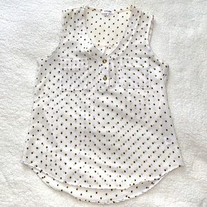 Black and Yellow Polka Dot Tank- Small